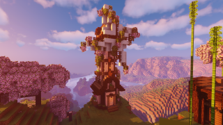 Minecraft Cozy Cherry Windmill Schematic (litematic)